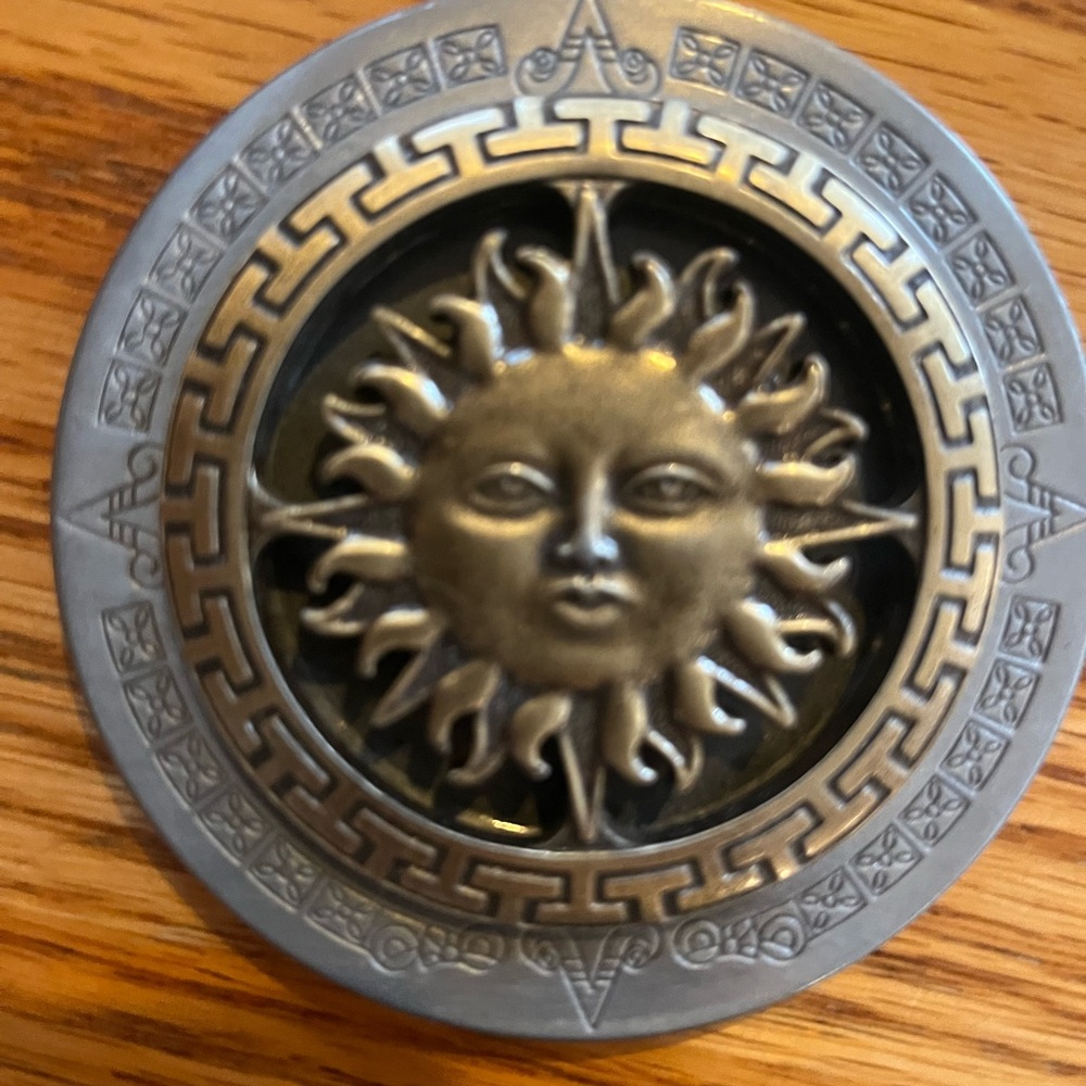 Mexican Metallic Sun Face Decorative Medallion